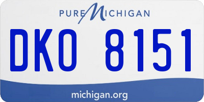MI license plate DKO8151