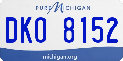 MI license plate DKO8152