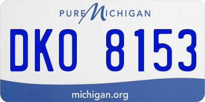 MI license plate DKO8153