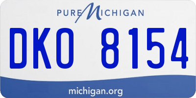 MI license plate DKO8154