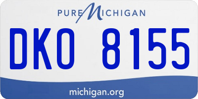 MI license plate DKO8155