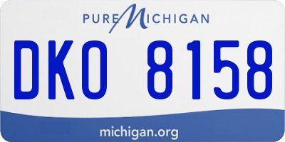 MI license plate DKO8158