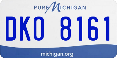 MI license plate DKO8161