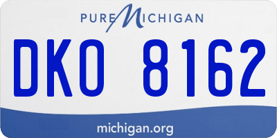 MI license plate DKO8162