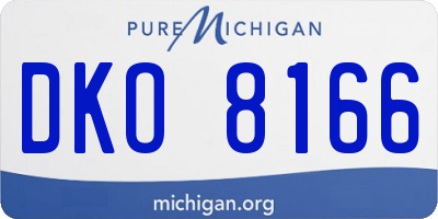 MI license plate DKO8166