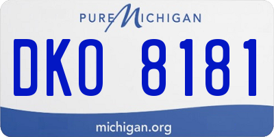 MI license plate DKO8181