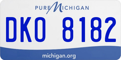 MI license plate DKO8182