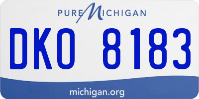 MI license plate DKO8183