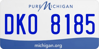 MI license plate DKO8185