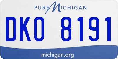 MI license plate DKO8191