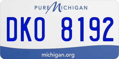 MI license plate DKO8192