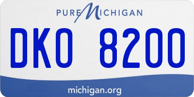 MI license plate DKO8200