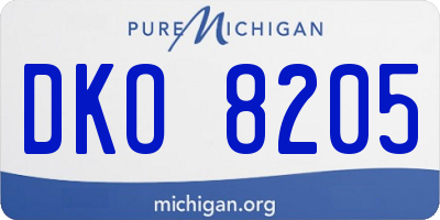 MI license plate DKO8205