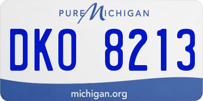MI license plate DKO8213