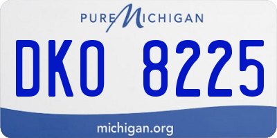 MI license plate DKO8225