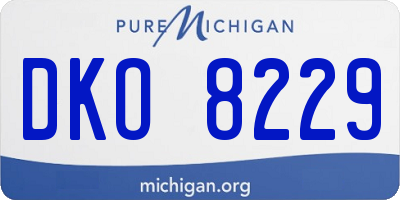 MI license plate DKO8229