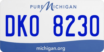 MI license plate DKO8230