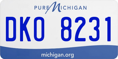 MI license plate DKO8231