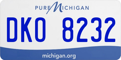 MI license plate DKO8232
