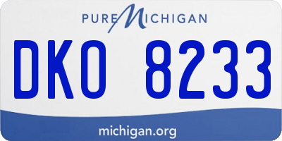 MI license plate DKO8233