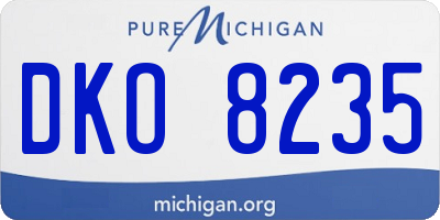 MI license plate DKO8235