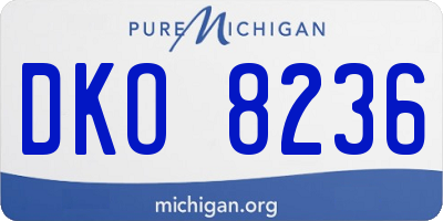 MI license plate DKO8236