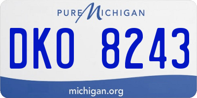 MI license plate DKO8243