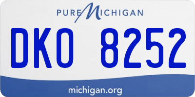 MI license plate DKO8252