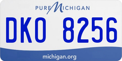 MI license plate DKO8256