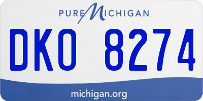 MI license plate DKO8274