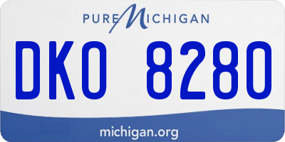 MI license plate DKO8280