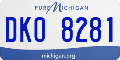 MI license plate DKO8281