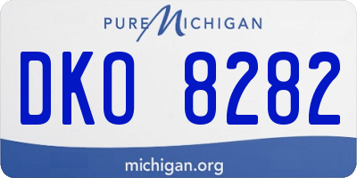 MI license plate DKO8282