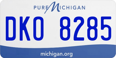 MI license plate DKO8285