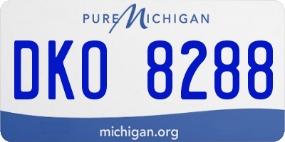MI license plate DKO8288