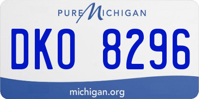 MI license plate DKO8296