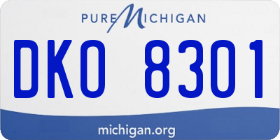 MI license plate DKO8301