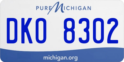 MI license plate DKO8302