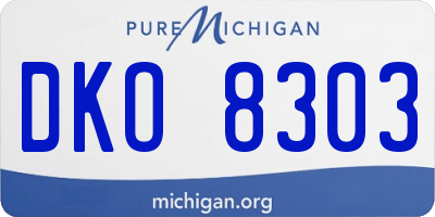 MI license plate DKO8303