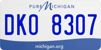 MI license plate DKO8307