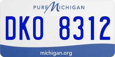 MI license plate DKO8312