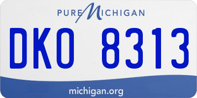 MI license plate DKO8313