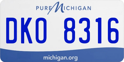 MI license plate DKO8316