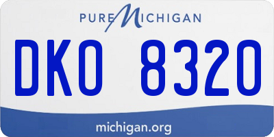 MI license plate DKO8320