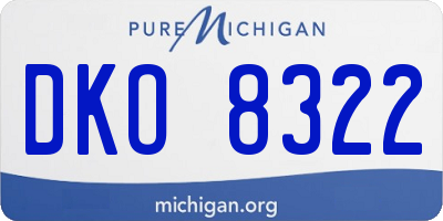 MI license plate DKO8322