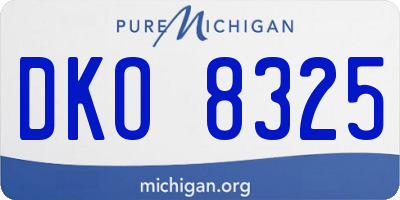 MI license plate DKO8325