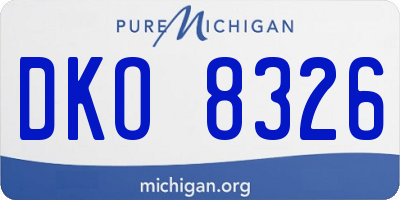 MI license plate DKO8326