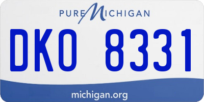MI license plate DKO8331
