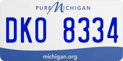 MI license plate DKO8334