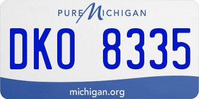 MI license plate DKO8335
